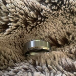 New Mens Silver Tungsten Carbide Ring Size 9